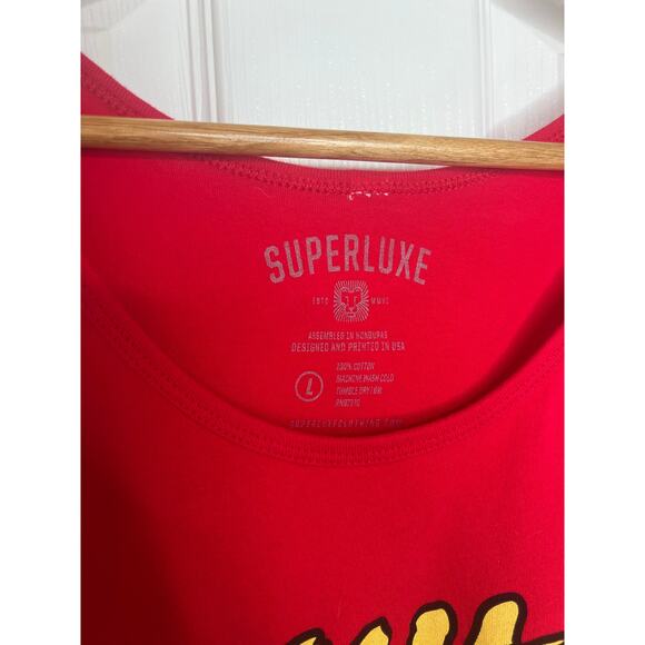 Superluxe Hulk Hogan Women's Red Tank Top Cut Fringe Bottom Size Large - Picture 4 of 8